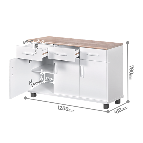 KITCHEN SET BAWAH 3 PINTU LUNA PUTIH