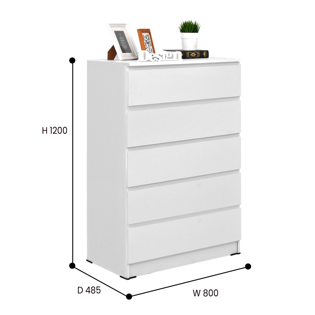 LILY 5 DRAWERS SNOOZE WHITE