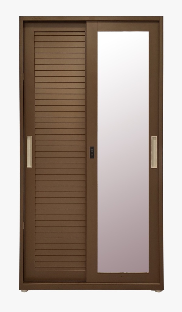 STEEL SLIDING WARDROBE JALUSI 2 DOORS 901 BYC BROWN