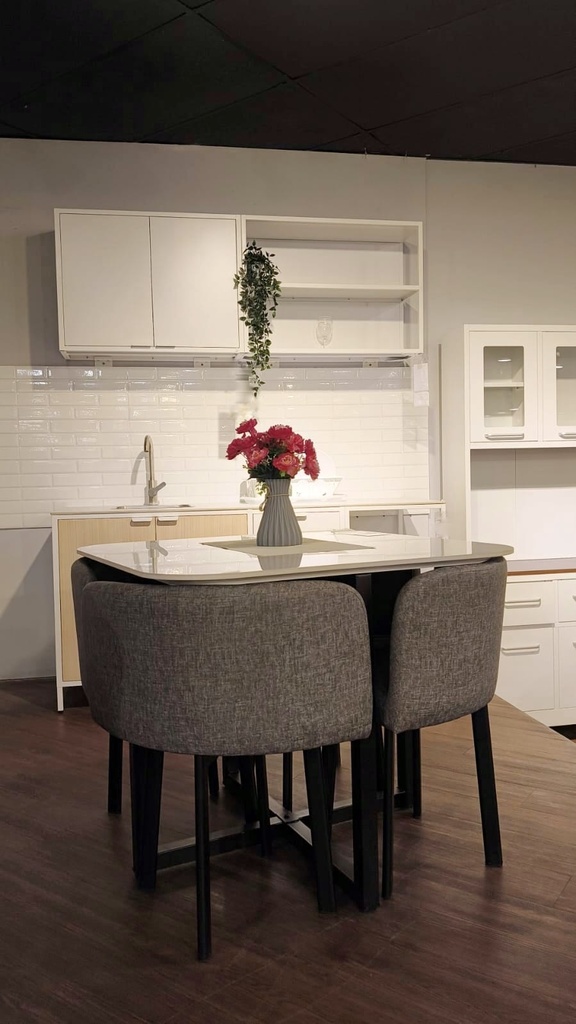 DINING SET DT1009 90*90CM WHITE