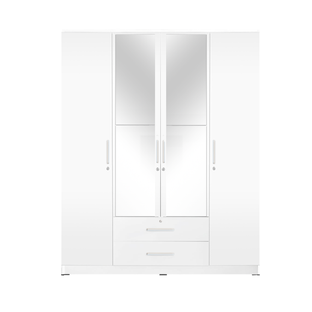 WARDROBE 4 DOORS WHITE