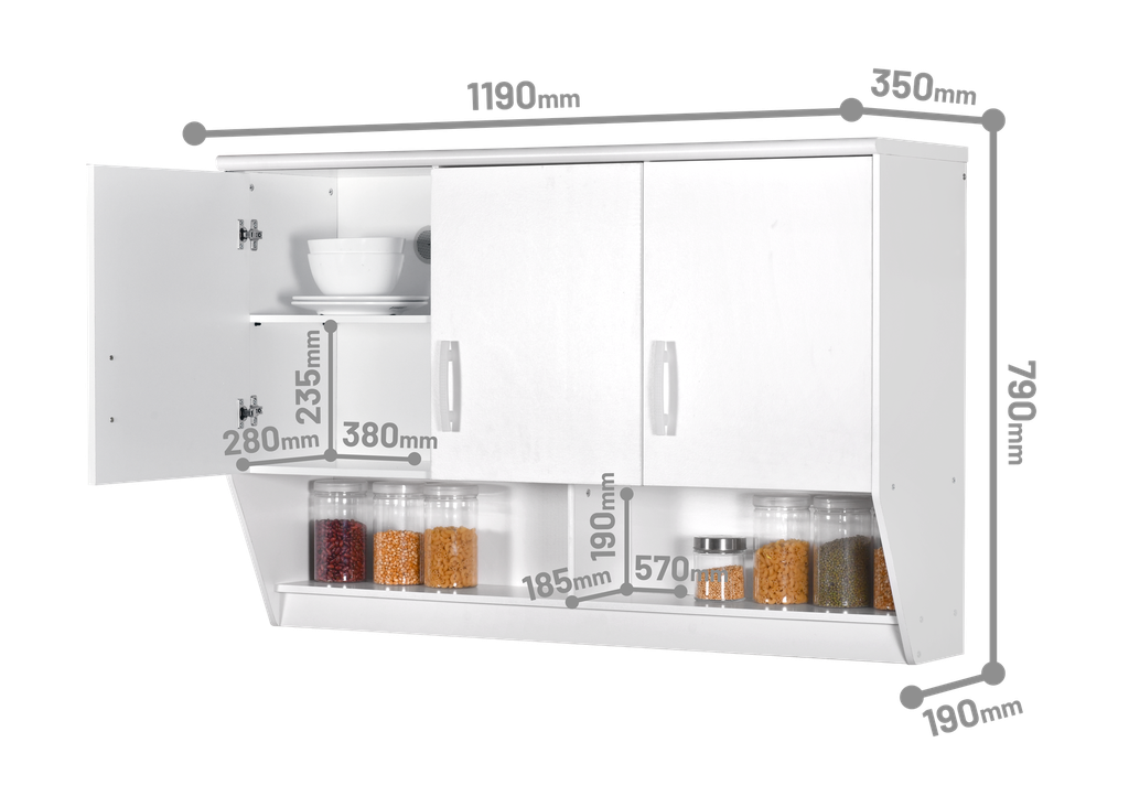 KITCHEN SET ATAS 3 PINTU LUNA PUTIH