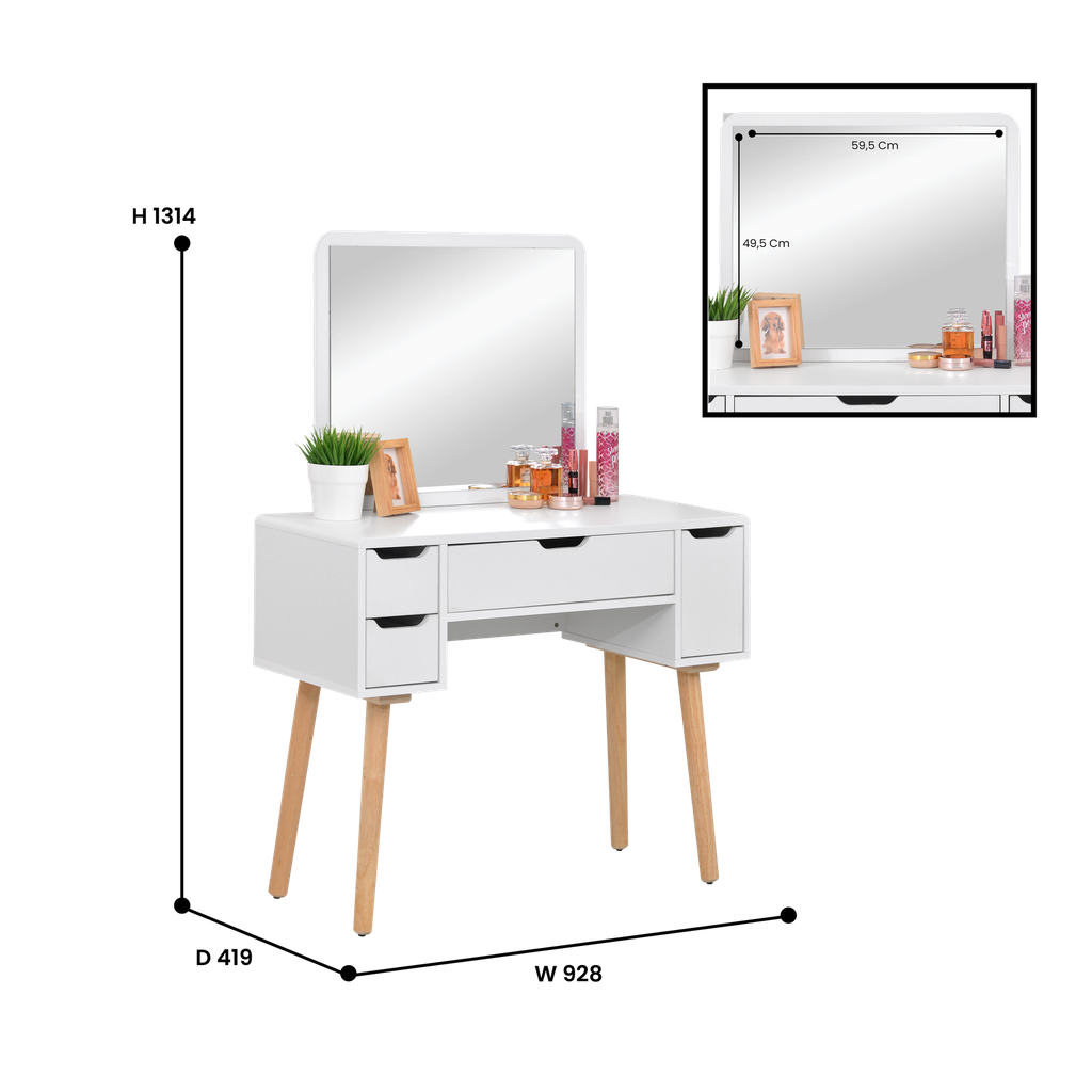 DRESSING TABLE 01 SOLID LEG WHITE