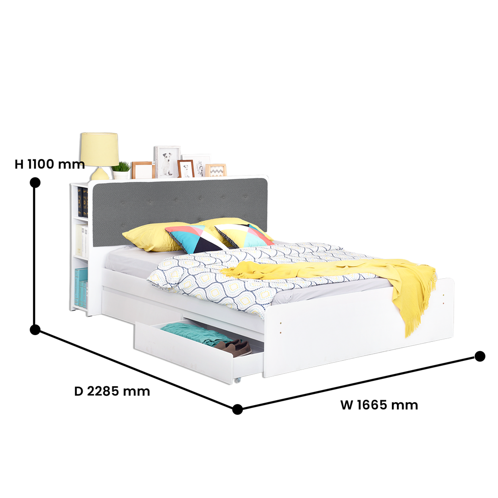 BED DOUBLE ECLIPSE 160 x 200 WHITE