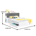 BED DOUBLE ECLIPSE 160 x 200 WHITE