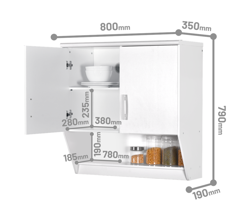 KITCHEN SET ATAS 2 PINTU LUNA PUTIH