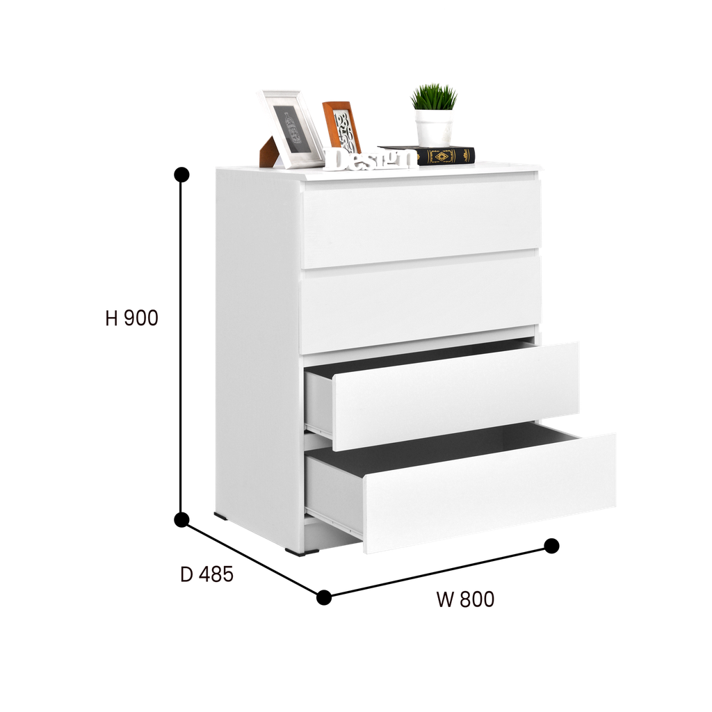 LILY 4 DRAWERS SNOOZE WHITE
