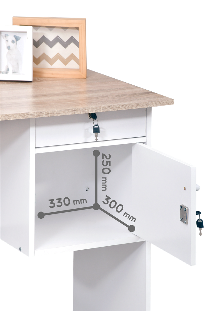 OFFICE DESK 0201 SONOMA OAK LIGHT / WHITE
