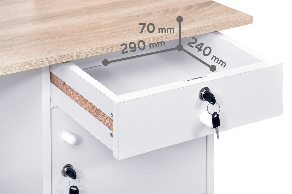 OFFICE DESK 0201 SONOMA OAK LIGHT / WHITE