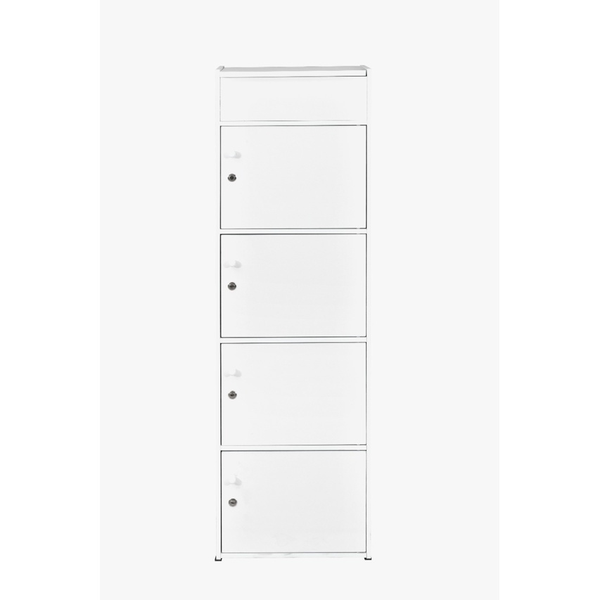 RAK SERBAGUNA 4 PINTU + MIRROR PUTIH