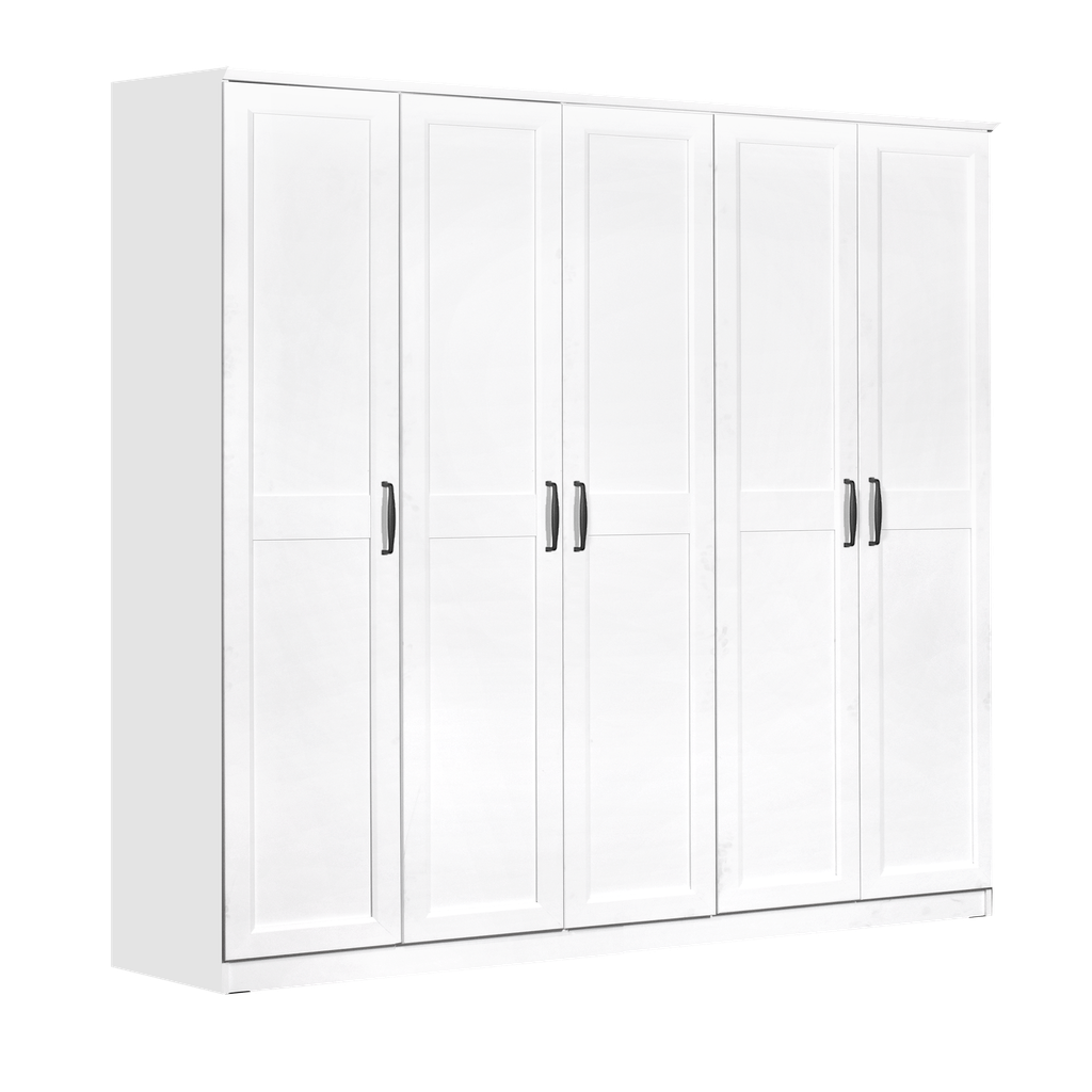 WARDROBE LAVENDER 5 DOORS WHITE