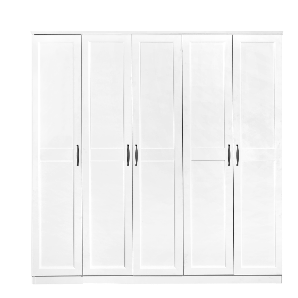 WARDROBE LAVENDER 5 DOORS WHITE