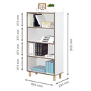 BOOK CABINET FOUR TIERS WHITE