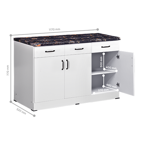 KITCHEN SET BAWAH 3 PINTU 5610 WHITE