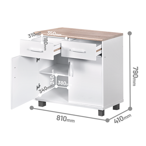 KITCHEN SET BAWAH 2 PINTU LUNA PUTIH