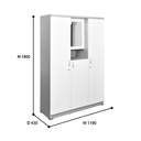 LEMARI PAKAIAN 3 PINTU WHITE BODY GREY