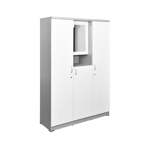 LEMARI PAKAIAN 3 PINTU WHITE BODY GREY