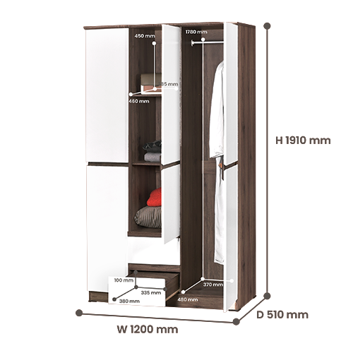 LEMARI PAKAIAN MEDIUM SANTORINI