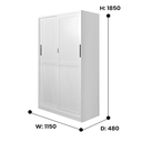 STEEL XR SLIDING WARDROBE 2 DOOR WHITE