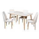 MARBLE DINING SET C17-753+ 4 CHAIRS BEIGE