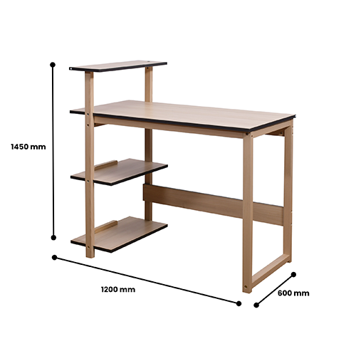 MEJA TULIS DENGAN RAK BUKU WINTER MAPLE