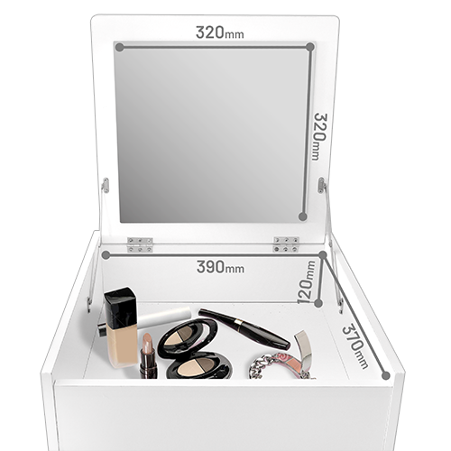 RAK SERBAGUNA 4 PINTU + MIRROR PUTIH