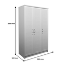 WARDROBE MAJESTIC THREE DOORS WHITE