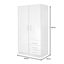 WARDROBE LILY TWO DOORS WHITE