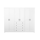 WARDROBE LAVENDER 7 DOORS 4 DRAWER WHITE