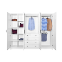 WARDROBE LAVENDER 7 DOORS 4 DRAWER WHITE