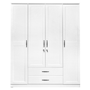 WARDROBE LAVENDER 4 DOORS WHITE