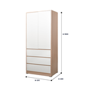 WARDROBE GARVIN TWO DOORS NATURAL