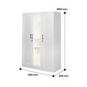 STEEL WARDROBE 3 DOOR ELEGANCE WHITE