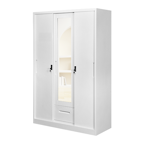 STEEL SLIDING WARDROBE 3 DOOR VIRGINIA WHITE