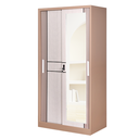 STEEL SLIDING WARDROBE 2 DOOR SL90BB BROWN