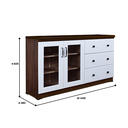 LEMARI HIAS RENDAH DENGAN 3 DRAWER WALNUT MALOUF