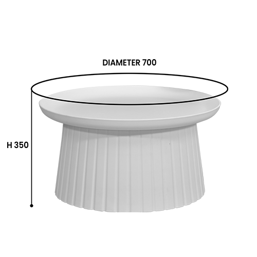 COFFEE TABLE PC5070 WHITE GREY DIA 50 DIA 70