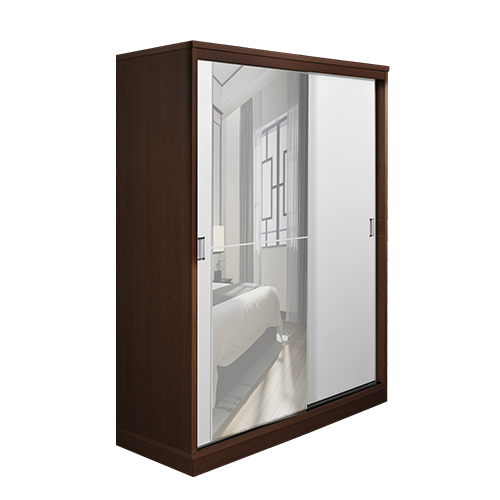 WARDROBE SLIDING MILANO BROWN TEAK