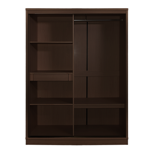 WARDROBE SLIDING MILANO BROWN TEAK