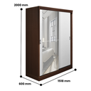 WARDROBE SLIDING MILANO BROWN TEAK