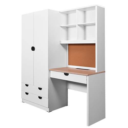 WARDROBE STUDY DESK WYNN 002 WHITE