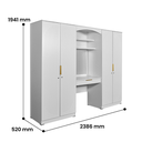 WARDROBE DRESSING TABLE NEVA WHITE