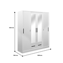 STEEL XR SLIDING WARDROBE 4 DOOR WHITE