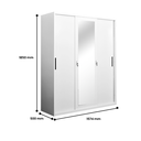 STEEL HBW 112 SLIDING WARDROBE 3 DOOR WHITE