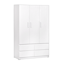 WARDROBE 3 DOORS KYOTO WHITE