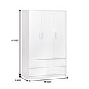 WARDROBE 3 DOORS KYOTO WHITE