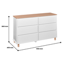 AKSEL CHEST 6 DRAWER WHITE