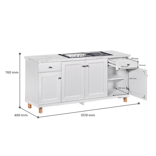 KITCHEN SET BAWAH LAVENDER 4 DOORS WITH SINK