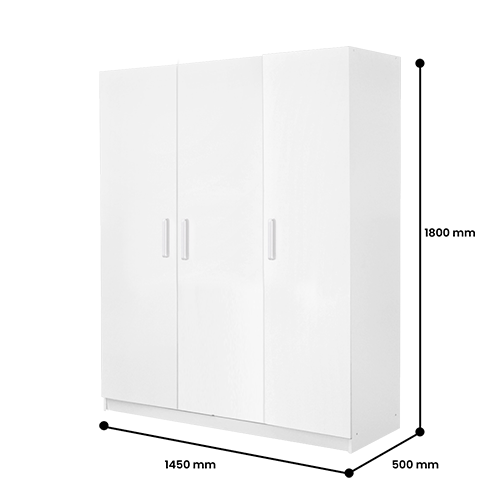 WARDROBE LILY THREE DOORS WHITE