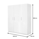 WARDROBE LILY THREE DOORS WHITE